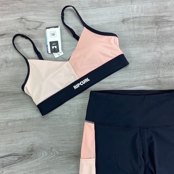 ☀️RIP CURL☀️ RUN SURF SWIM CROP RUN SWIM SURF BIKE SHORT SET - Picture 5 of 16